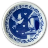 2019 Christmas plaquette, Doves of Peace, Royal Copenhagen