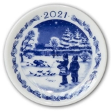 2021 Christmas plaquette, Feeding the birds, Royal Copenhagen