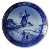 Old windmill in 
snow covered landscape 1963, Royal Copenhagen Christmas plate