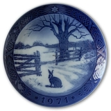 Hare in winter 1971, Royal Copenhagen Christmas plate