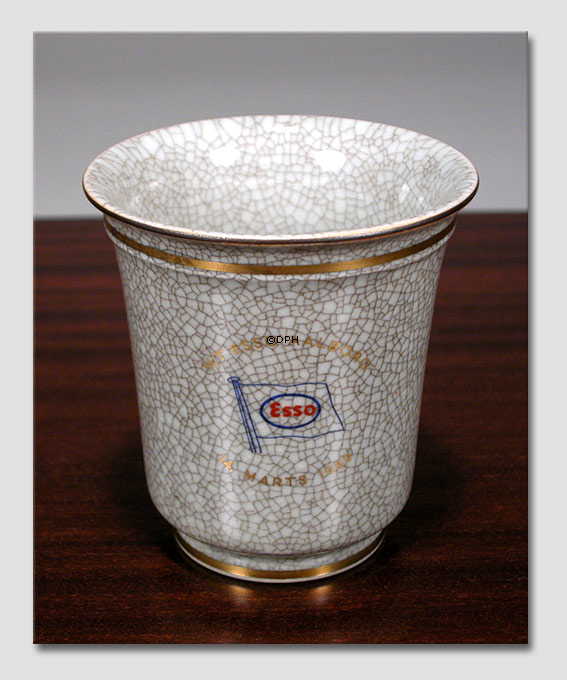 Vase med Esso 14. Marts, krakkeleret, Royal Copenhagen