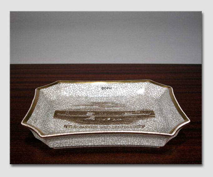 Skål, med Esso DK 1890-1960, krakkeleret, Royal Copenhagen