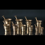 Mortar of brass, set of 10 pcs. in different sizes
