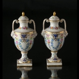 Dresden Jars with lids (set) 19th century handpainted