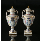 Dresden Jars with lids (set) 19th century handpainted
