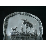 Glasrelief - Elch und Hund