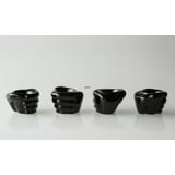 Egg cup, "hand" set of 4 pcs. black