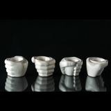 Egg cup, "hand" set of 4 pcs. white