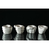 Egg cup, "hand" set of 4 pcs. white