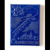 Tile with Landsbron, blue