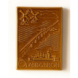 Flise med Landsbron, brun