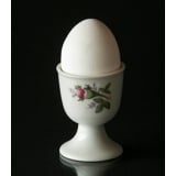 Egg cup, white with pink flower