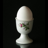 Egg cup, white with pink flower