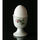 Egg cup, white with pink flower