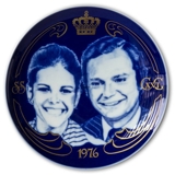 Swedish Plate Stockbild Carl XVI Gustaf and Silvia Wedding 19th June 1976