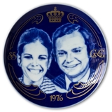 Schwedischer Teller Stockbild Carl XVI Gustaf und Silvia Hochzeit 19. Juni 1976