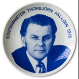 Riges Commemorative Plate Thorbjörn Fälldin Prime Minister of Sweden 1976