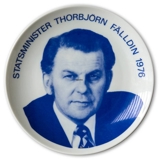 Riges Commemorative Plate Thorbjörn Fälldin Prime Minister of Sweden 1976