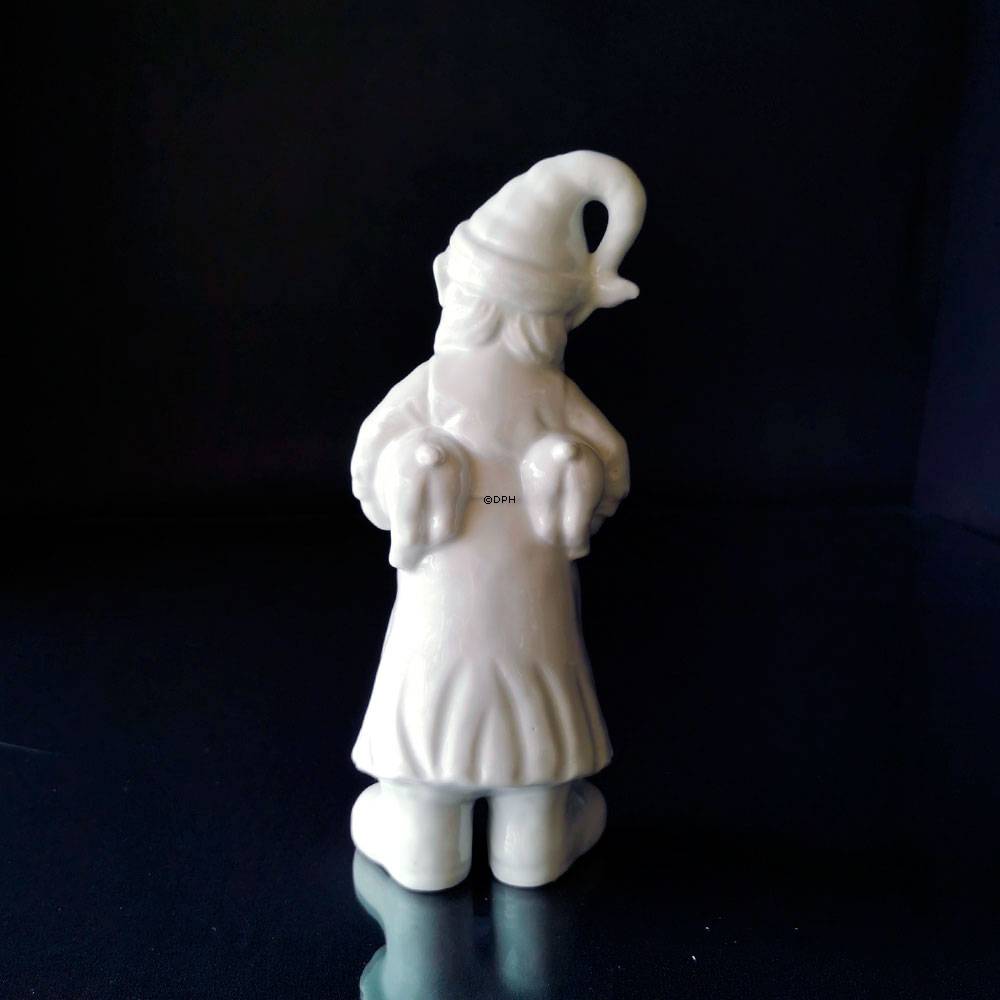 Hvid Nissepige / julefigur (velegnet til porcelænsmaling)