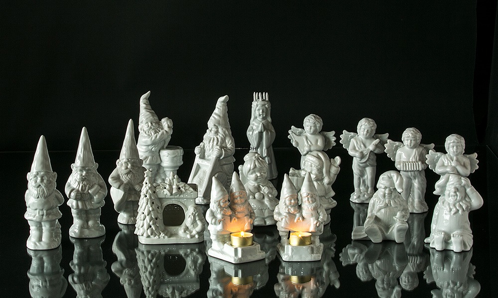 Hvide Julemænd / julefigur til fyrfadslys (velegnet til porcelænsmaling)