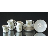 Swedish Landscape Flower Coffee Cups w/saucer Västmanland Mistletoe, Set of 6 pcs.