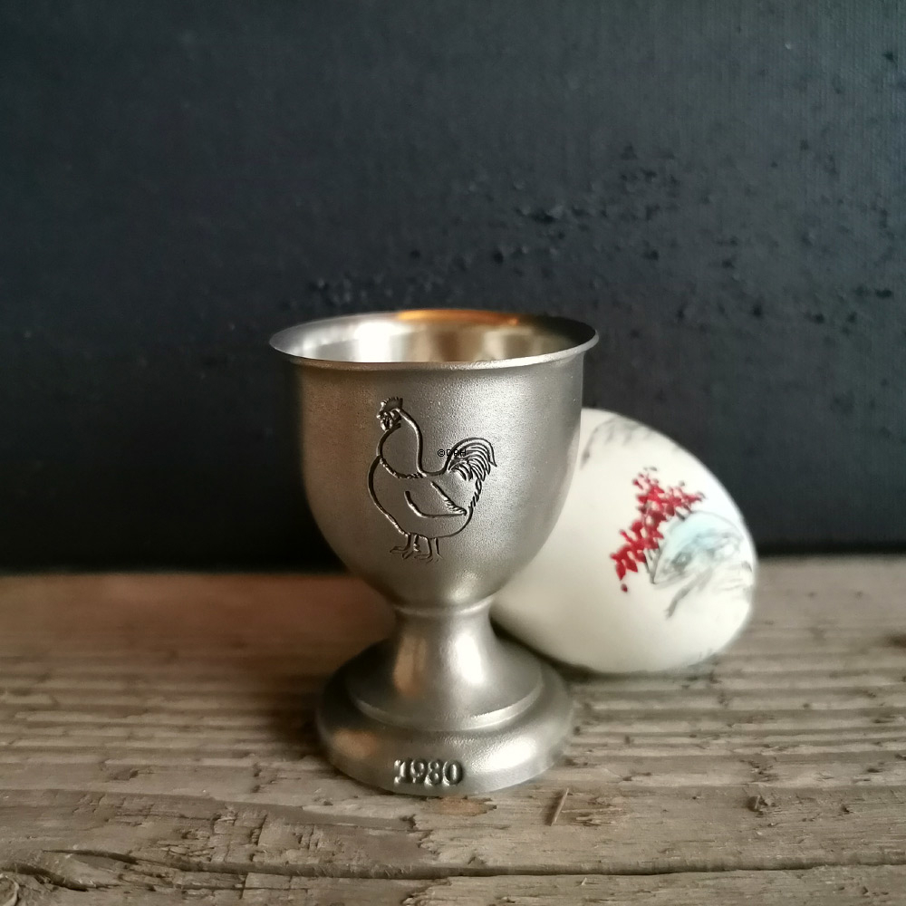 1980 Scandia Tin æggebæger, Silver Dorking høns