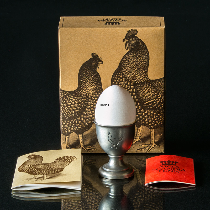 1983 Scandia Tin æggebæger, Blå Andalusier høns