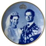 Tettau Teller zum Gedenken an die Hochzeit zwischen Carl XVI Gustaf und Silvia 1976