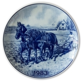 1983 Tove Svendsen Farmer plate, Plowing