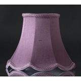 Octagonal lampshade with curves height 18 cm, purple/dark rose coloured silk fabric