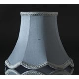 Octagonal lampshade with curves height 18 cm, light blue silk fabric