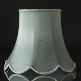 Octagonal lampshade with curves height 20 cm, light green silk fabric