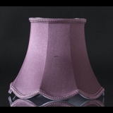 Håndsyet kantet lampeskærm med buer 20 cm i højden, lilla/mørk rosa silke stof