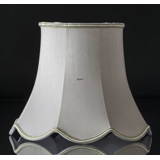 Octagonal lampshade with curves height 20 cm covered with off white silk fabric