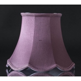 Octagonal lampshade with curves height 24 cm, purple/dark rose coloured silk fabric