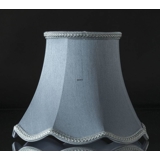 Octagonal lampshade with curves height 24 cm, light blue silk fabric