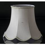 Octagonal lampshade with curves height 24 cm covered with off white silk fabric