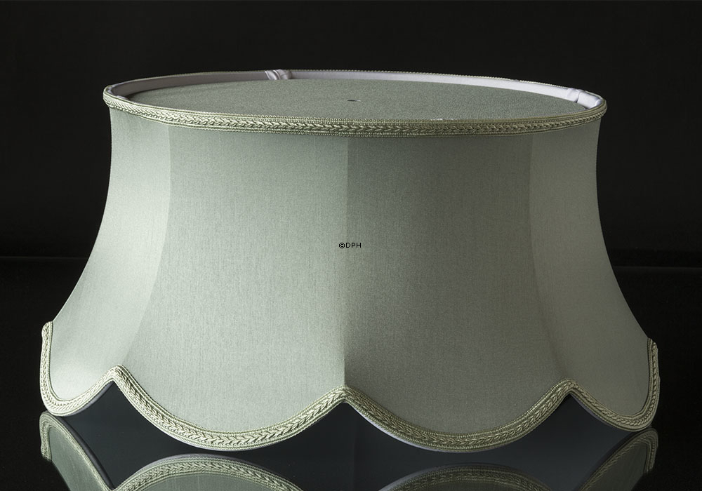 Håndsyet lampeskærm til standerlamper med kandelabermontering 25 cm i højden, lys grøn silke stof