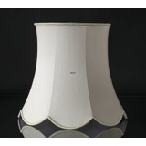 Octagonal lampshade with curves height 42 cm, covered with off white silk fabric