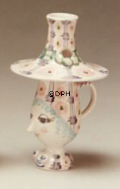 Wiinblad Vase med Hat nr. 12, hånddekoreret, blå/hvid eller multi colour