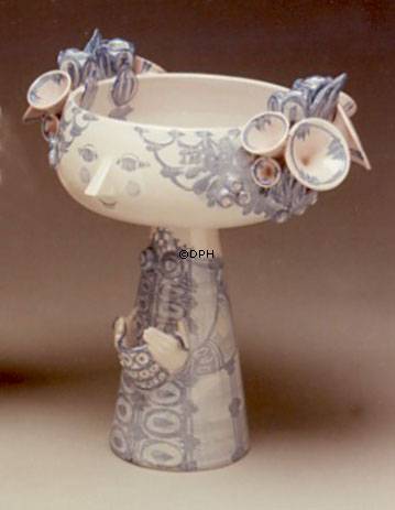 Wiinblad Eva opsats nr. 15, Skjuler hånddekoreret, blå/hvid eller multi colour