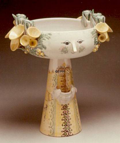 Wiinblad Eva opsats nr. 16, Skjuler hånddekoreret, blå/hvid eller multi colour