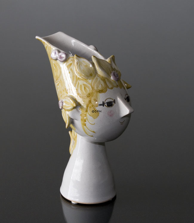 Wiinblad Titania Vase nr. 18 hånddekoreret, blå/hvid eller multi colour