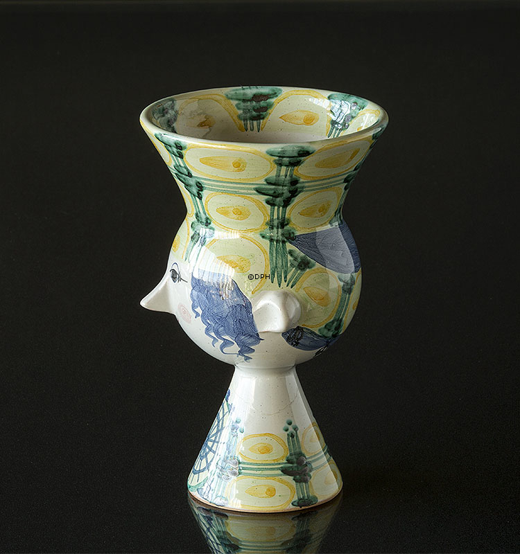 Wiinblad Hoved nr. 23, hånddekoreret, blå/hvid eller multi colour