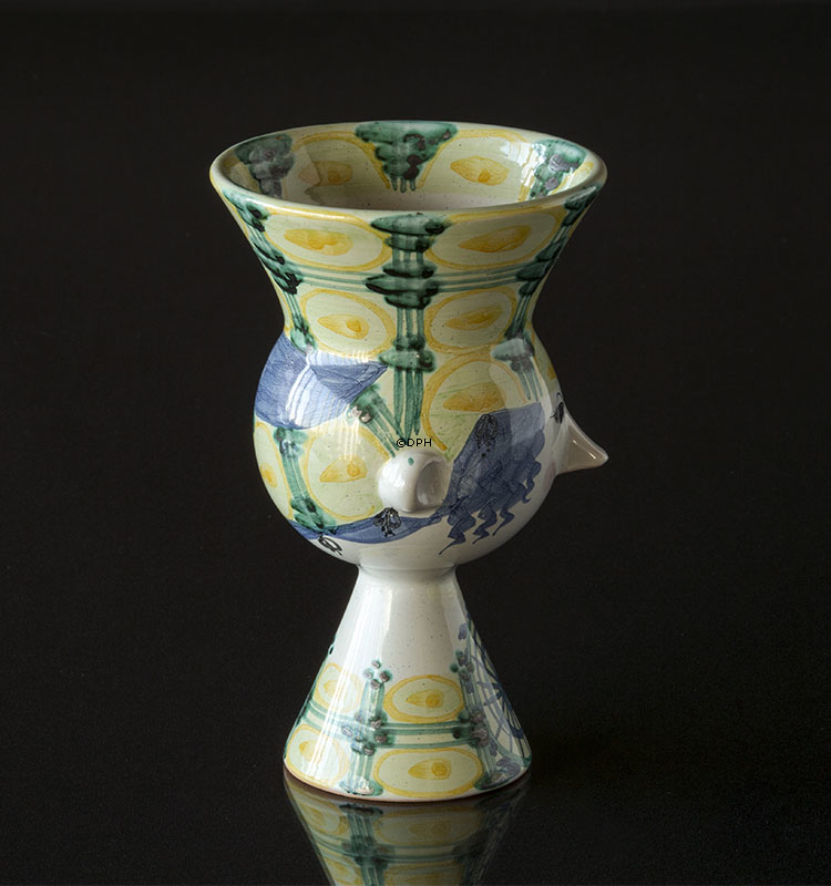 Wiinblad Hoved nr. 23, hånddekoreret, blå/hvid eller multi colour