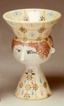 Wiinblad Hoved nr. 25, hånddekoreret, blå/hvid eller multi colour