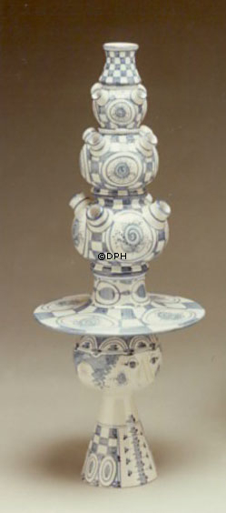 Wiinblad Dyveke, 4 dele, hånddekoreret, blå/hvid eller multi colour nr. 30