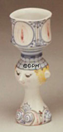 Wiinblad Tulipa-hoved nr. 40 hånddekoreret, blå/hvid