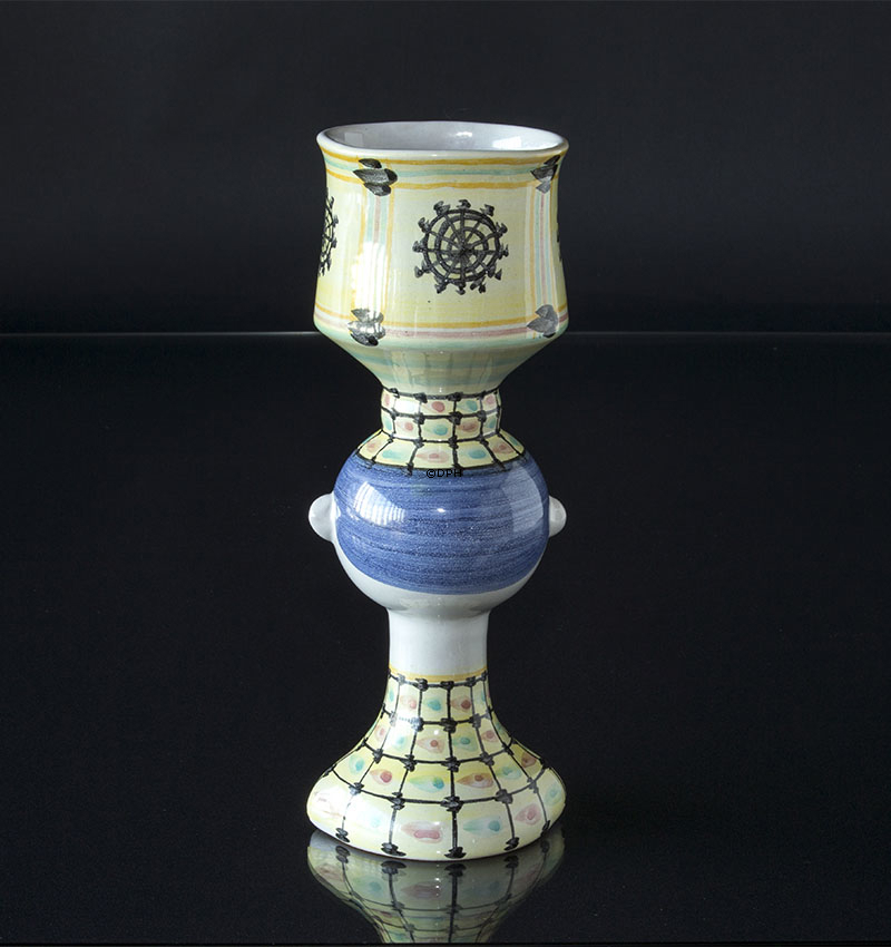 Wiinblad Tulipa-hoved nr. 41, hånddekoreret, blå/hvid eller multi colour