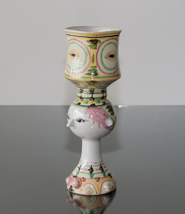 Wiinblad Tulipa-hoved nr. 41, hånddekoreret, blå/hvid eller multi colour